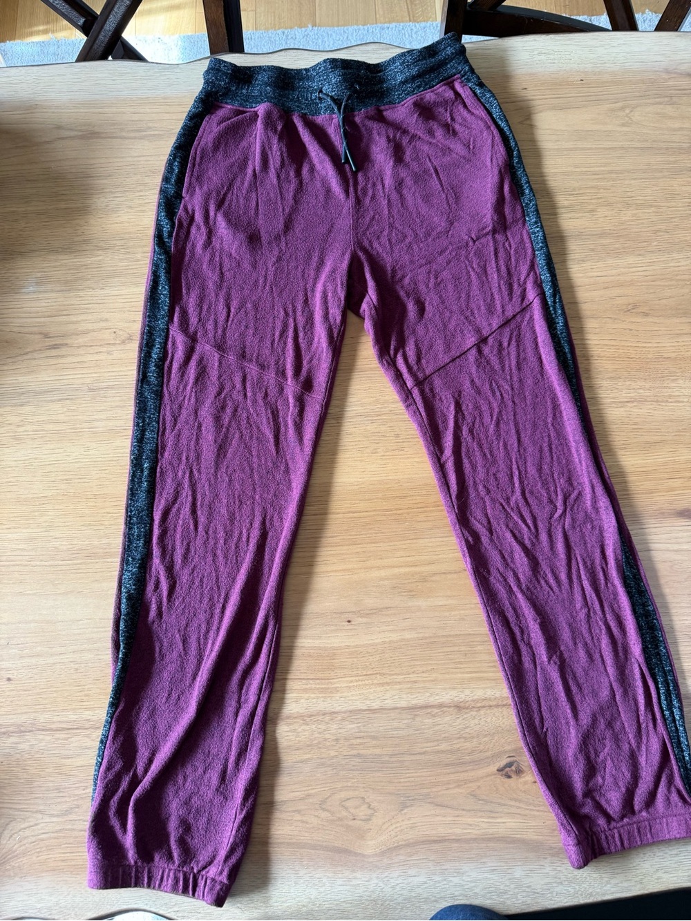 Kids Burgundy Joggers with Black Side Trim